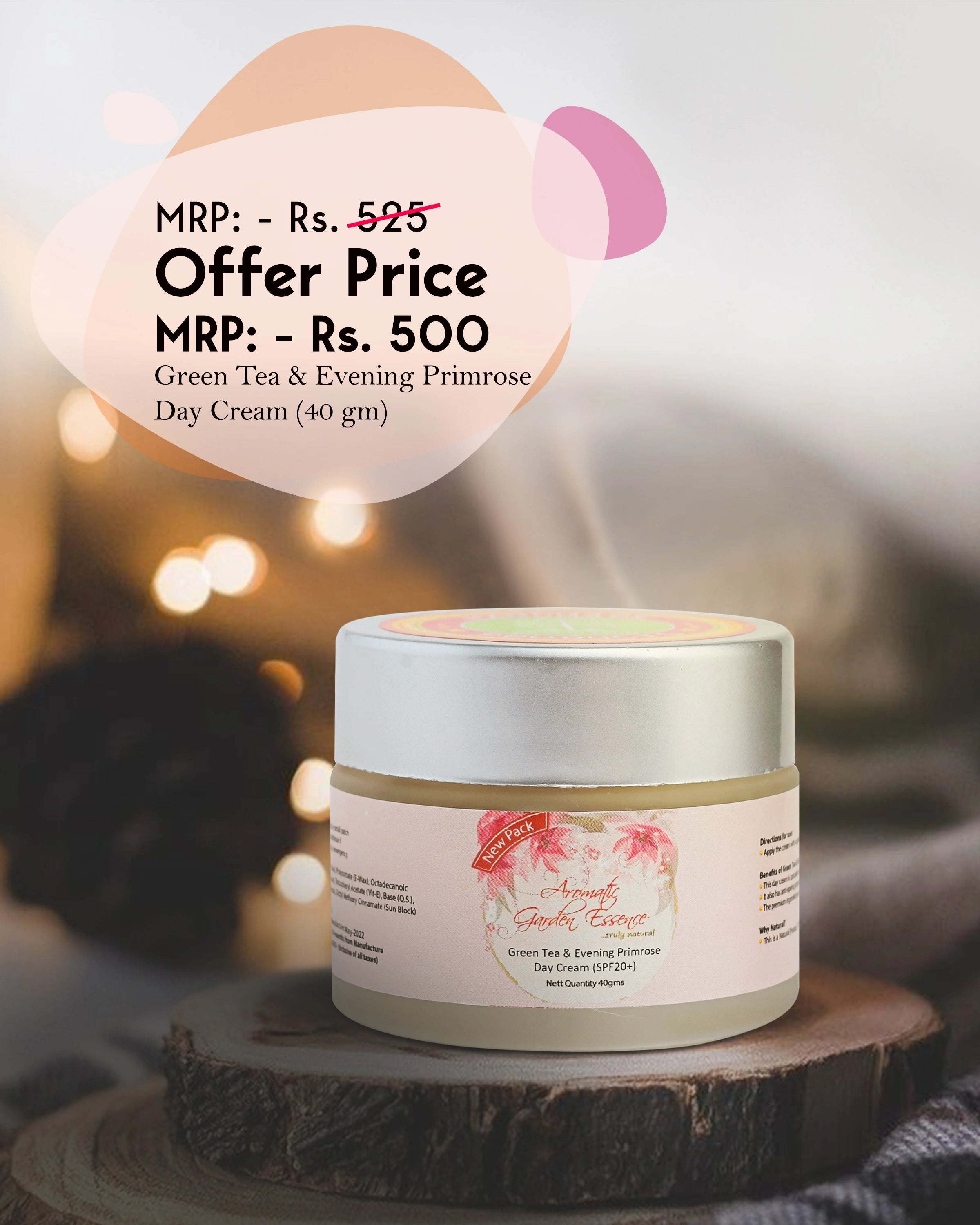 AGE Green Tea & Evening Primrose Day Cream For Glowing Skin