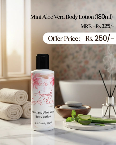 AGE Mint & Aloe Vera Body Lotion | Keeps Skin Cool & Fresh