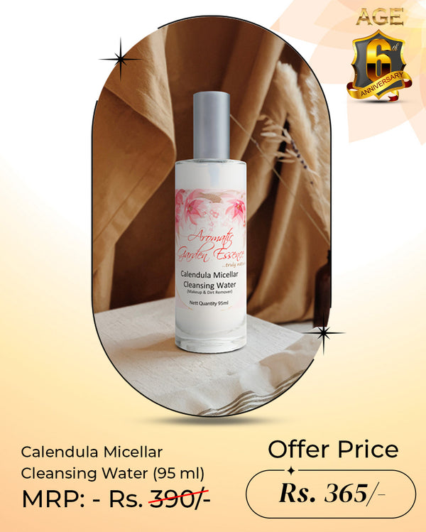 AGE Calendula Micellar Cleansing Water | Ideal for All Skin Types, Makeup & Dirt Remover